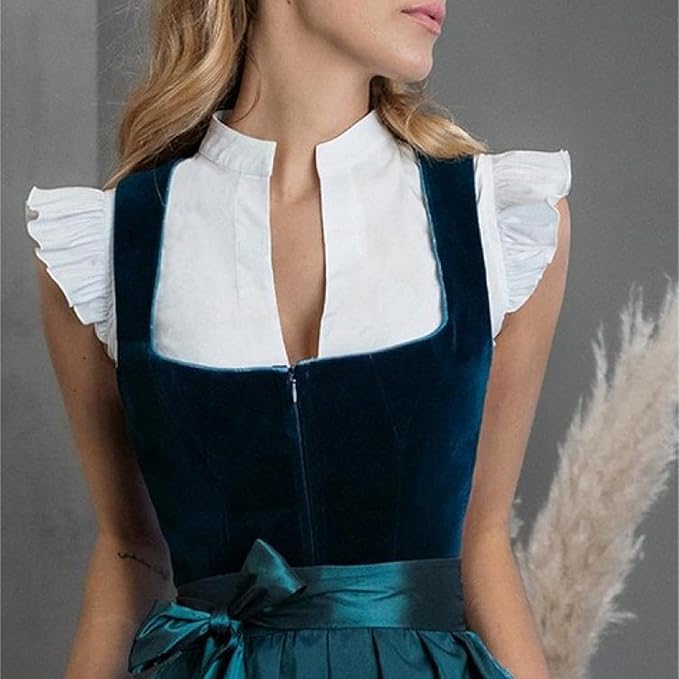 DIRNDLBLUSEN Dirndl Bluse Damen Flügelärmel Oktoberfest Bierbekleidung Dirndl Damen Weißes Hemd Dirndlbluse Kurzarm Bayerisches Bierfest