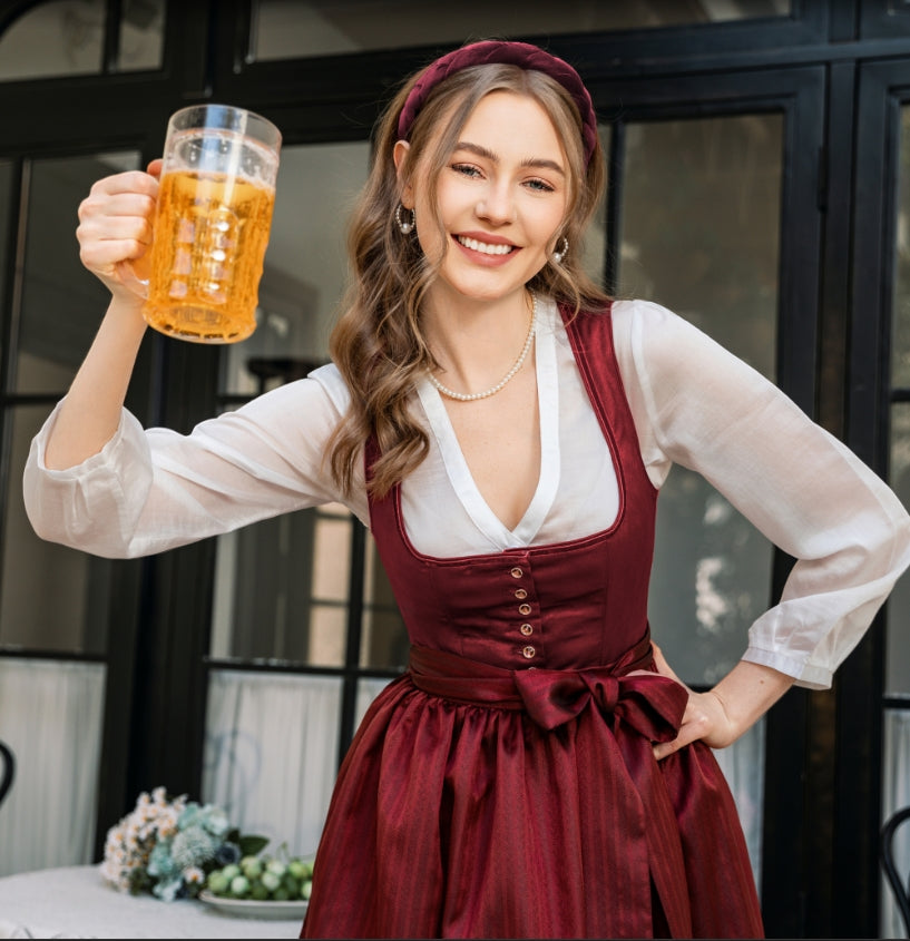 DIRNDLSTERN Geflochtener Trachten Haarreifen Damen - Haarschmuck Haarreif Dirndl Samt Oktoberfest Accessoires