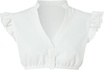 DIRNDLBLUSEN Dirndl Blouse Cap Sleeves Oktoberfest Women's Beer Clothing Dirndl Women's White Shirt Dirndl Blouse Short Sleeve Bavarian Beer Festival