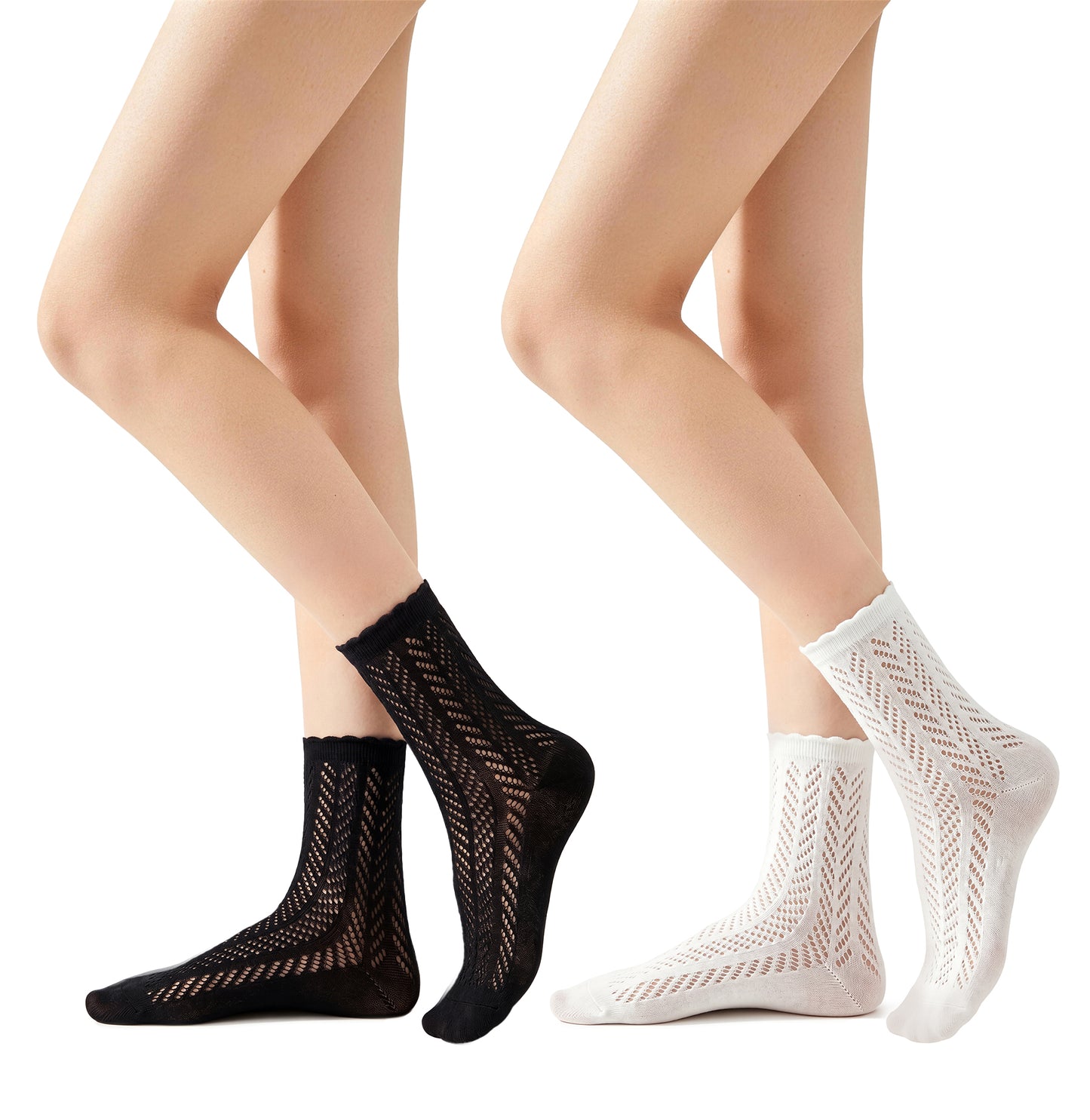 DIRNDLSTERN Trachtensocken Damen Socken – Trachtenstrümpfe Söckchen mit Rüschen für Oktoberfest