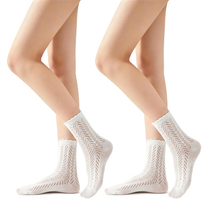 DIRNDLSTERN Trachtensocken Damen Socken – Trachtenstrümpfe Söckchen mit Rüschen für Oktoberfest