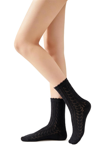DIRNDLSTERN Trachtensocken Damen Socken – Trachtenstrümpfe Trachten Söckchen mit Rüschen für Oktoberfest