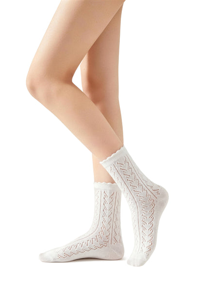 DIRNDLSTERN Trachtensocken Damen Socken – Trachtenstrümpfe Trachten Söckchen mit Rüschen für Oktoberfest