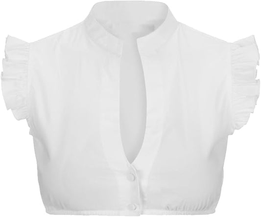 DIRNDLBLUSEN Dirndl Bluse Damen Flügelärmel Oktoberfest Bierbekleidung Dirndl Damen Weißes Hemd Dirndlbluse Kurzarm Bayerisches Bierfest