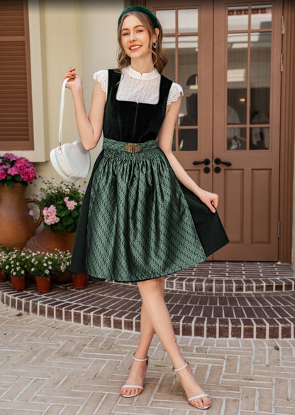 DIRNDLSTERN Geflochtener Trachten Haarreifen Damen - Haarschmuck Haarreif Dirndl Samt Oktoberfest Accessoires