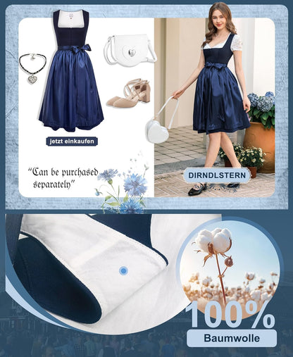 Damen Blau Ohne - Schnürung Midi Damen Outfit Oktoberfest 2025