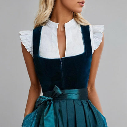 DIRNDLBLUSEN Dirndl Blouse Women's White Simple Dirndl Blouse Cap Sleeves Dirndl Blouse V Neck Oktoberfest Costume Blouse for Dirndl Women