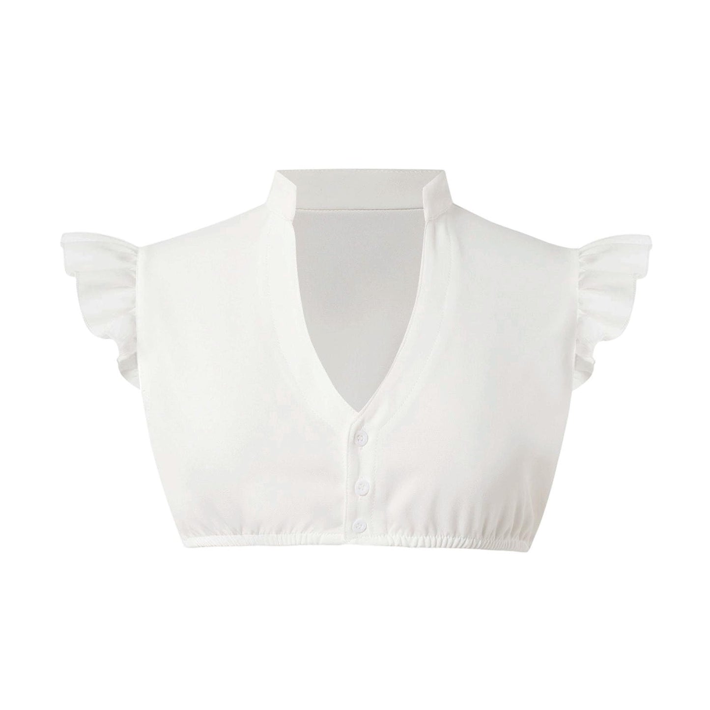 DIRNDLBLUSEN Dirndl Blouse Women's White Simple Dirndl Blouse Cap Sleeves Dirndl Blouse V Neck Oktoberfest Costume Blouse for Dirndl Women