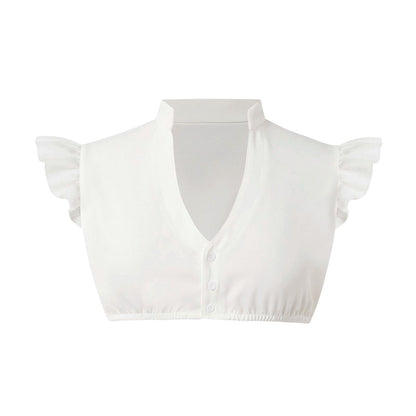 DIRNDLBLUSEN Dirndl Blouse Women's White Simple Dirndl Blouse Cap Sleeves Dirndl Blouse V Neck Oktoberfest Costume Blouse for Dirndl Women