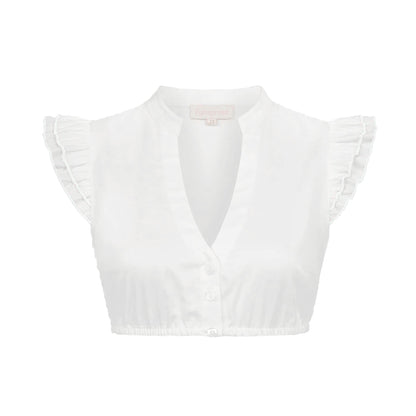 DIRNDLBLUSEN Dirndl Bluse Damen Flügelärmel Oktoberfest Bierbekleidung Dirndl Damen Weißes Hemd Dirndlbluse Kurzarm Bayerisches Bierfest