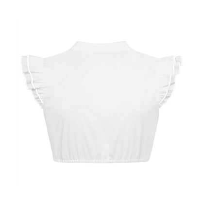 DIRNDLBLUSEN Dirndl Bluse Damen Flügelärmel Oktoberfest Bierbekleidung Dirndl Damen Weißes Hemd Dirndlbluse Kurzarm Bayerisches Bierfest
